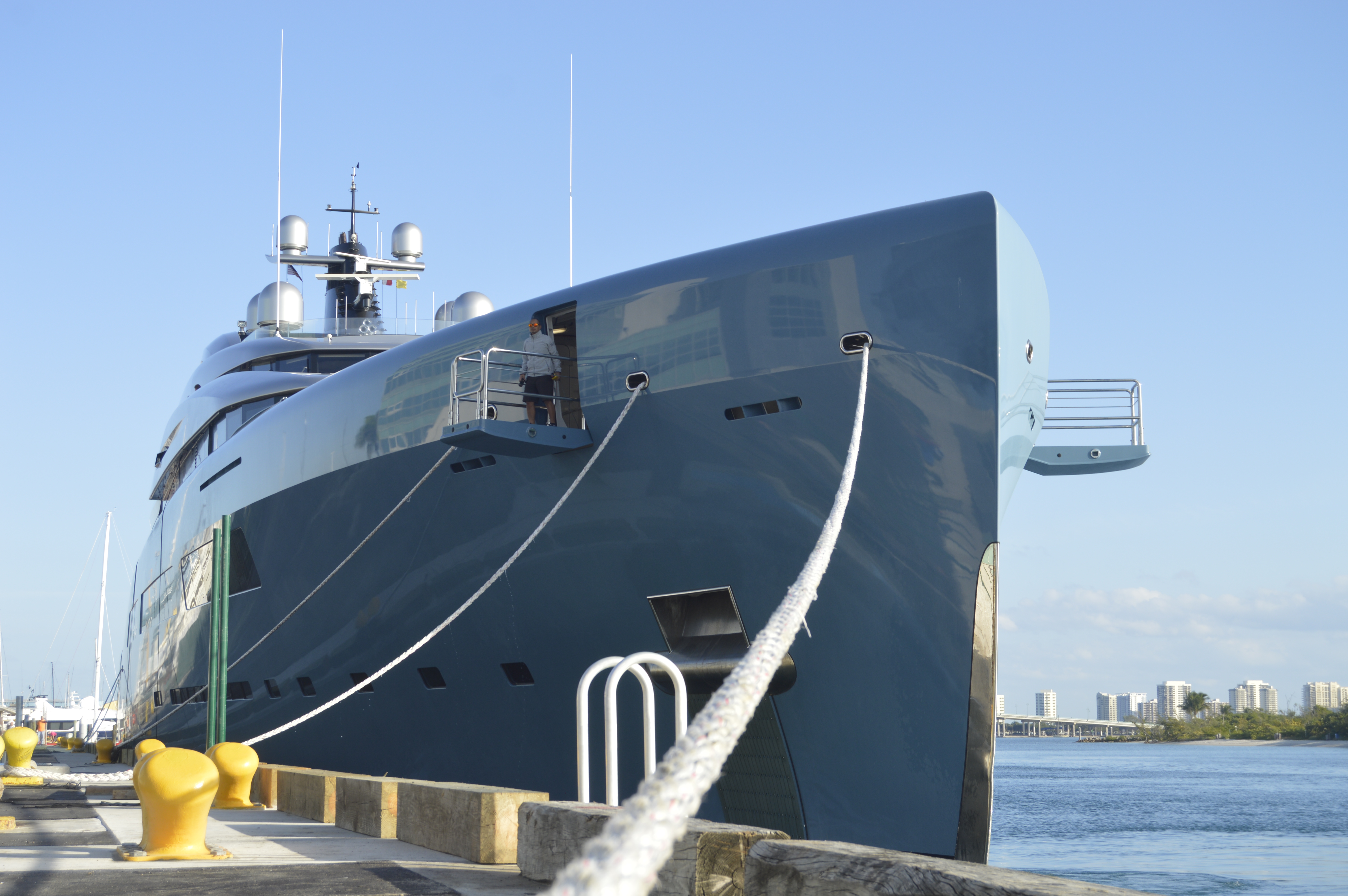 Mega yacht occupying berth 1