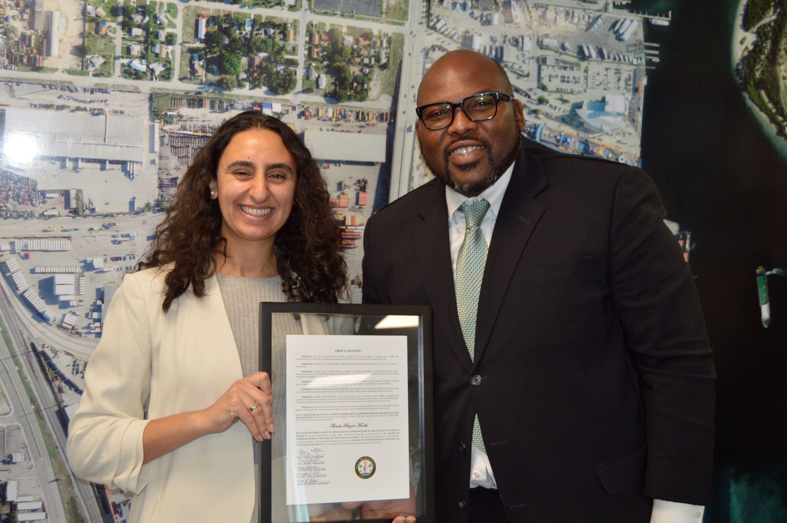 Valentina Facuse and Commissioner Deandre Poole