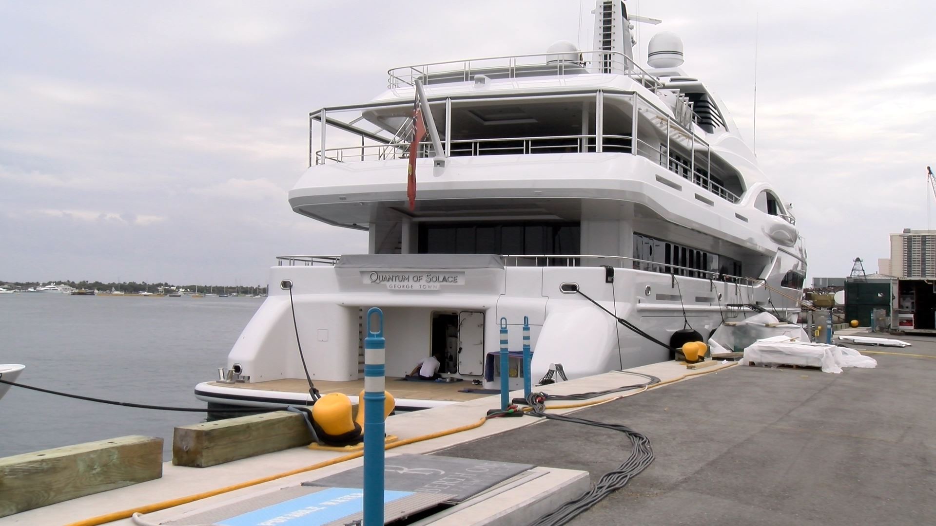 Yacht docked at Berth One Palm Beach