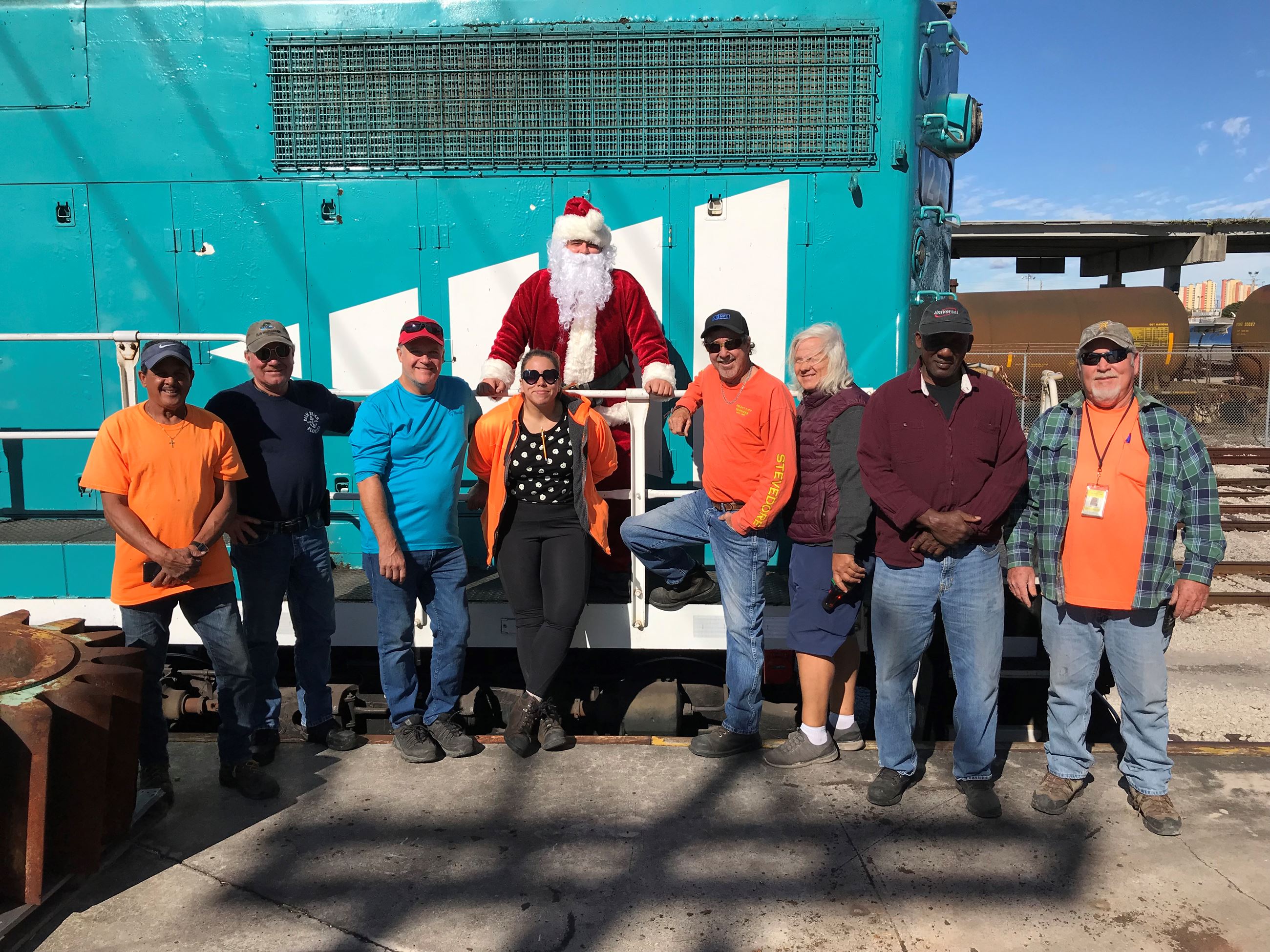 Santa with Heavy Lift Services team