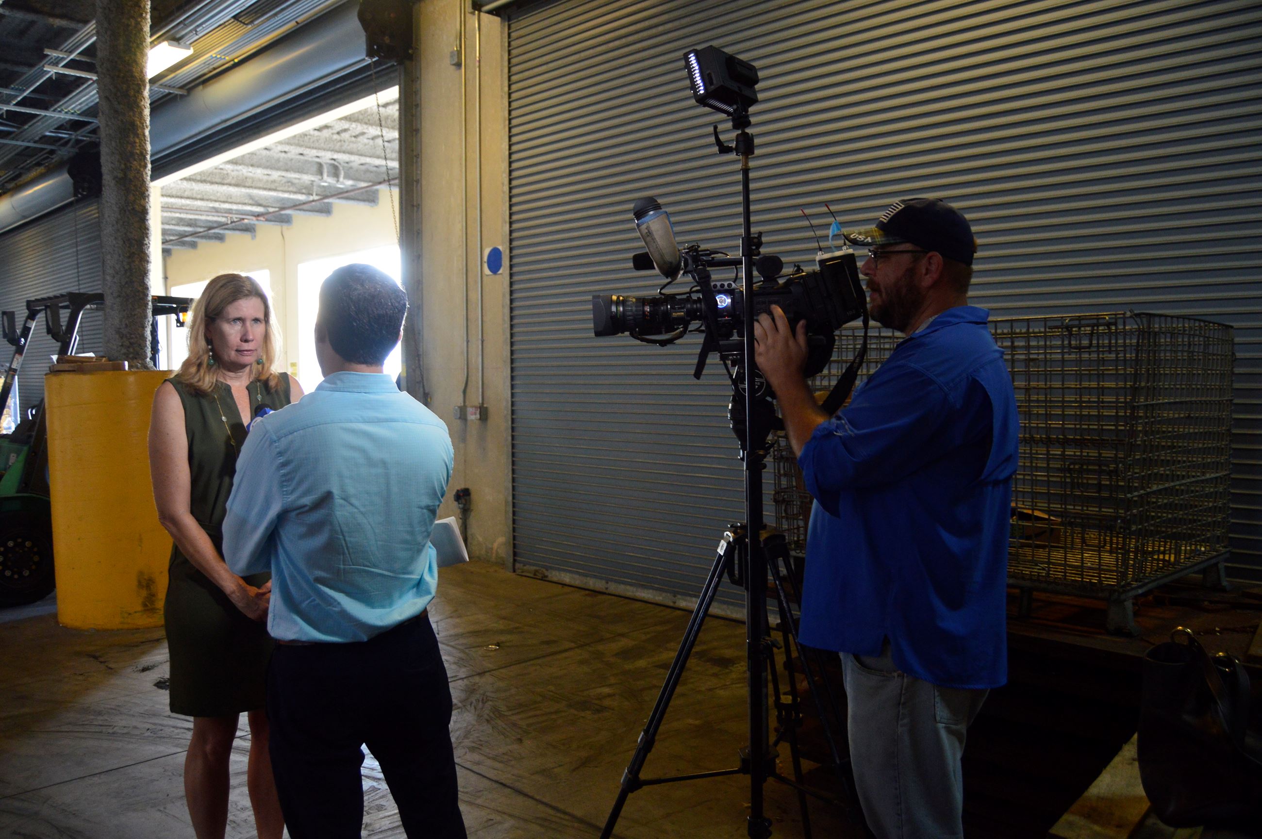 Commissioner Waldron being interviewed