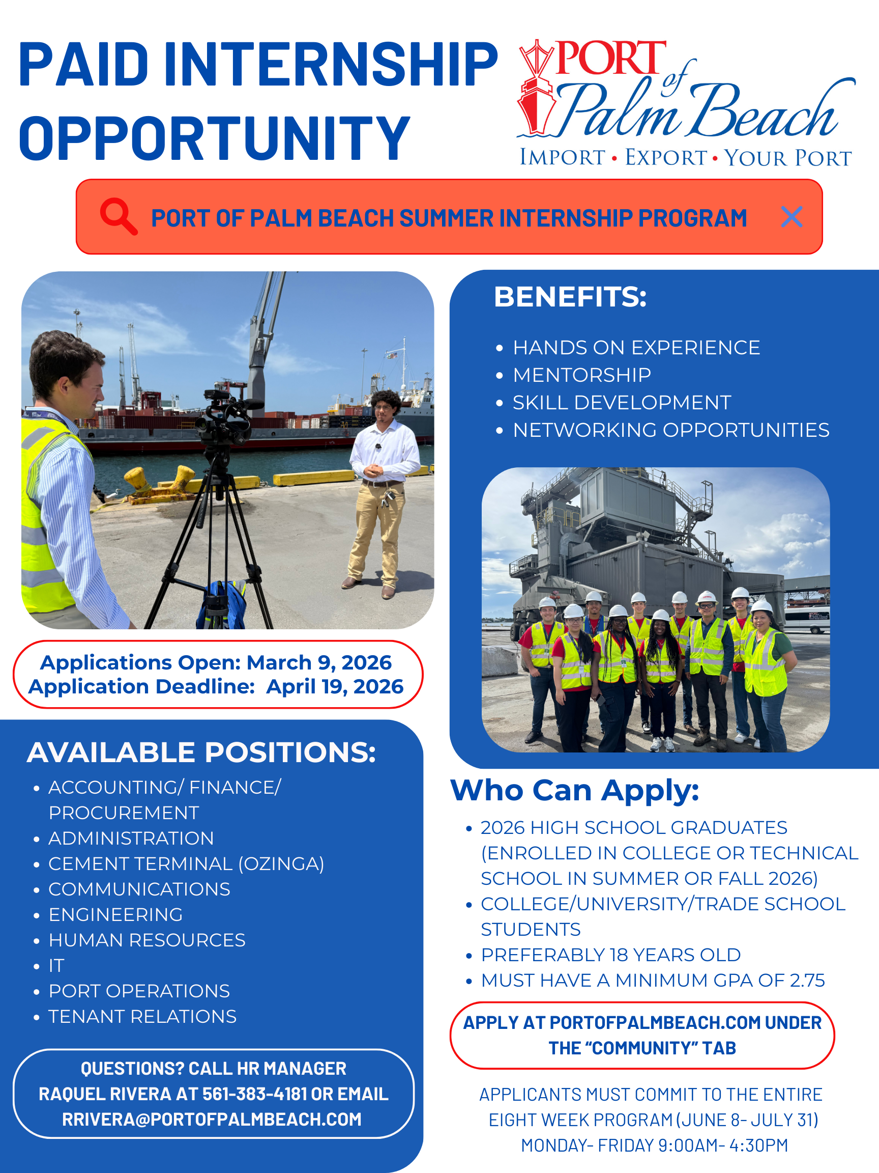 Summer internship flyer